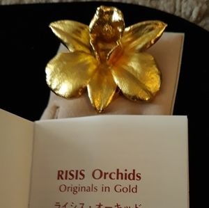 Orchid Brooch/Slider Pin/New